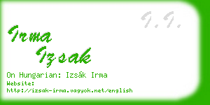 irma izsak business card