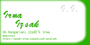 irma izsak business card